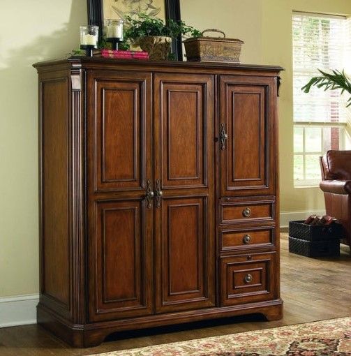 Hooker® Furniture Brookhaven Distressed Medium Clear Cherry Computer Cabinet-3