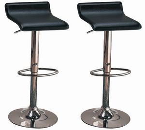 Coaster® Bidwell 2-Piece Black/Chrome Upholstered Bar Chairs