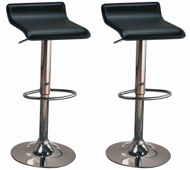 Coaster® Bidwell 2-Piece Black/Chrome Upholstered Bar Chairs-0