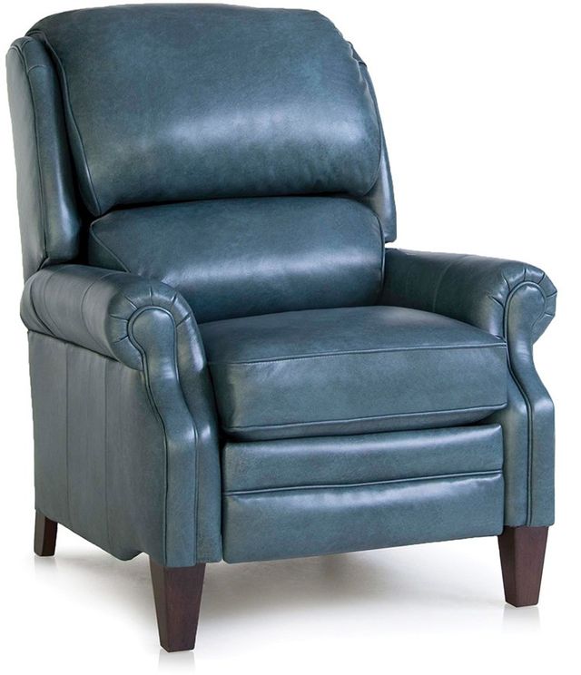 Smith Brothers 710 Collection Blue Leather Pressback Reclining Chair