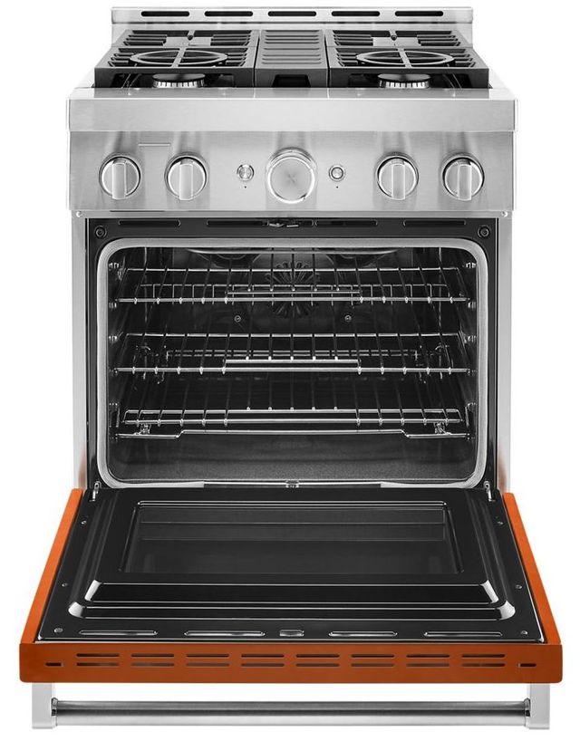 KitchenAid® 30" Scorched Orange Smart Commercial-Style Gas Range 1