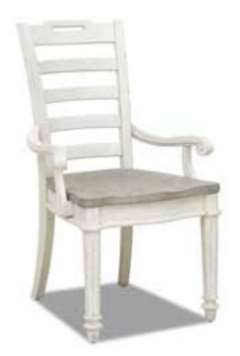 Klaussner® Maribelle Cotton White/Gray Dining Arm Chair