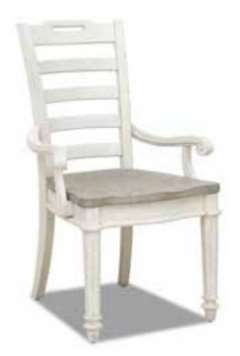 Klaussner® Maribelle Cotton White/Gray Dining Arm Chair-0