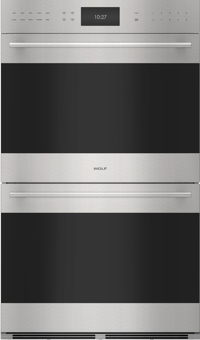 Wolf® E Series Transitional 30" Stainless Steel Built in Double Electric Wall Oven 0