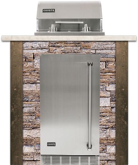 Coyote Outdoor Living 3 ft Stacked Stone Gray Electric Island 2