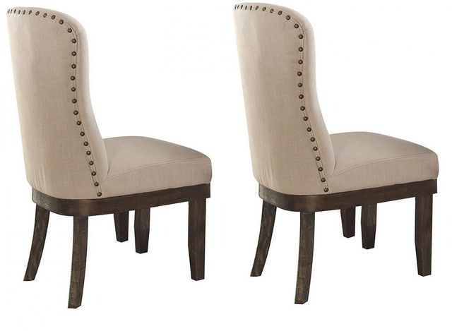 ACME Furniture Landon 2-Piece Beige/Salvage Brown Side Chairs