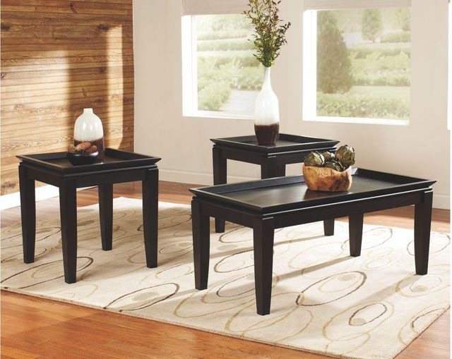 Signature Design by Ashley® Delormy 3 Piece Almost Black Occasional Table Set 3