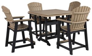 Signature Design by Ashley® Fairen Trail 5-Piece Black/Driftwood Outdoor Counter Height Dining Set