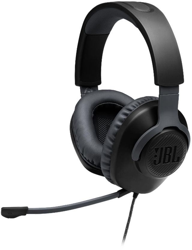 JBL Quantum 100 Black Wired Over-Ear Gaming Headphones with Mic