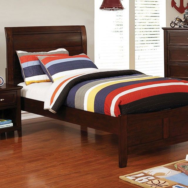 Furniture of America® Brogan Brown Cherry Twin Panel Bed