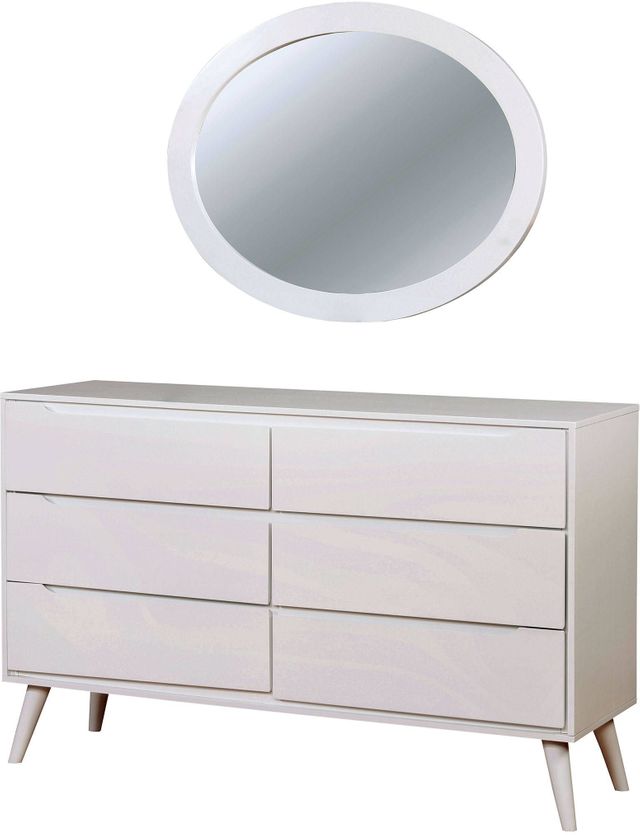 Furniture of America® Lennart II White Dresser 4