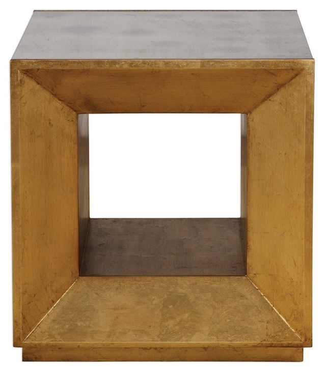 Uttermost® Flair Gold Cube Table-0