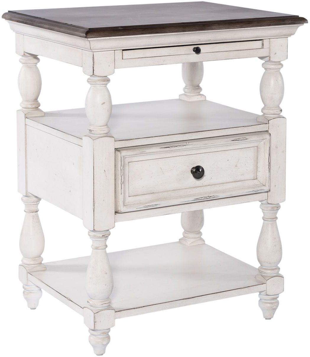 Liberty Furniture Abbey Road Porcelain White Drawer End Table