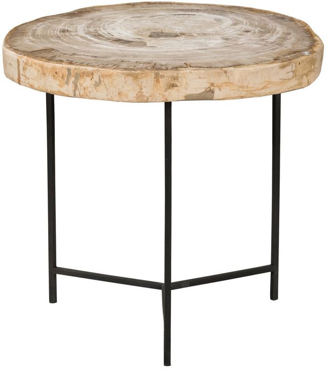 Classic Home Riley Light Brown Large Accent Table with Black Base