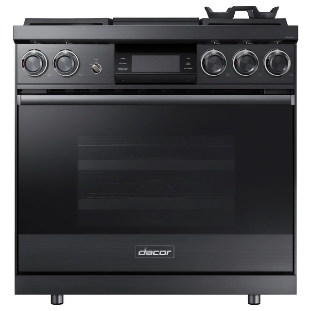 Dacor® Contemporary 36" Graphite Stainless Steel Pro Dual-Fuel Steam Range 1