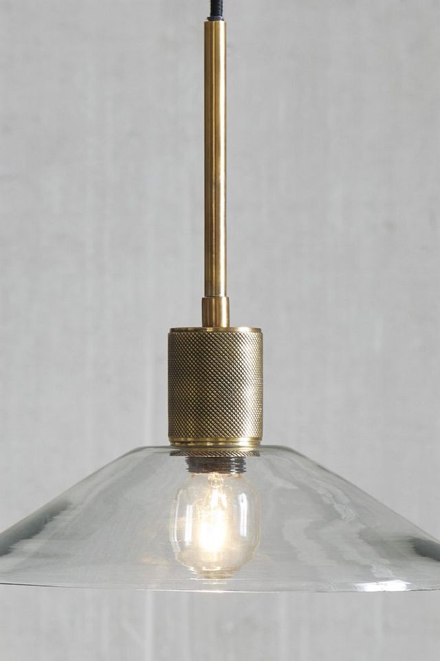 Signature Design by Ashley® Chaness Brass/Clear Pendant Light-3