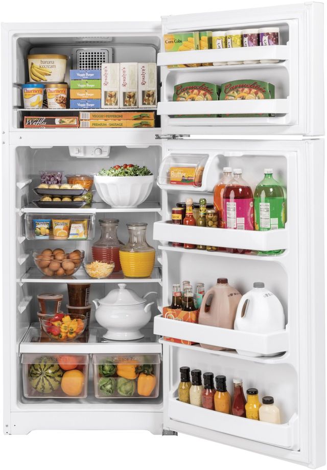 Réfrigérateur à congélateur supérieur de 28 po GE® de 16,6 pi³ - Blanc 2