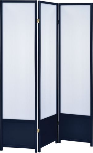 Coaster® Calix Translucent/Black 3-Panel Folding Floor Screen