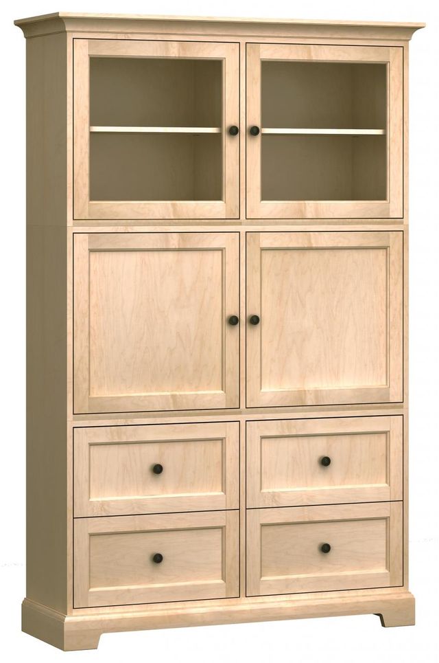 Howard Miller® Customizable 50" Home Storage Cabinet with Four Drawers and Four Cabinets with Two Glass Doors