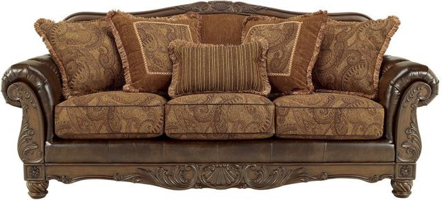 Signature Design by Ashley® Fresco Antique Brown Sofa 2