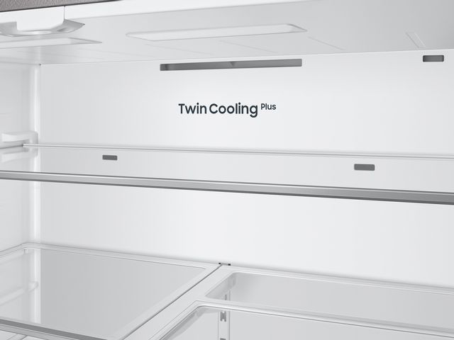 Samsung Bespoke 24 Cu. Ft. Matte Grey/White Glass Counter Depth 3-Door French Door Refrigerator with Family Hub™ 8