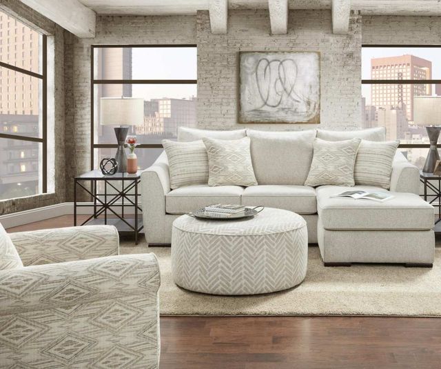 Fusion Furniture 9778 Vibrant Vision Oatmeal Chaise Sofa-1