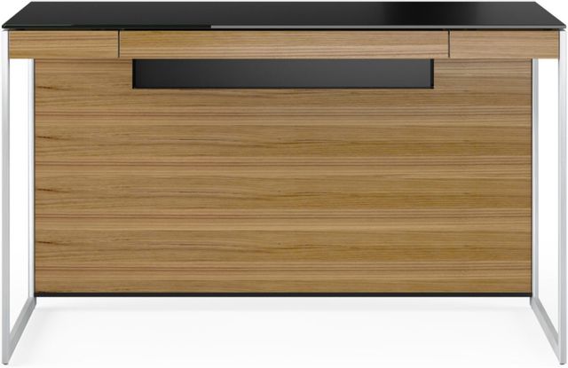 BDI Sequel® Satin Nickel/Walnut Compact Desk 1