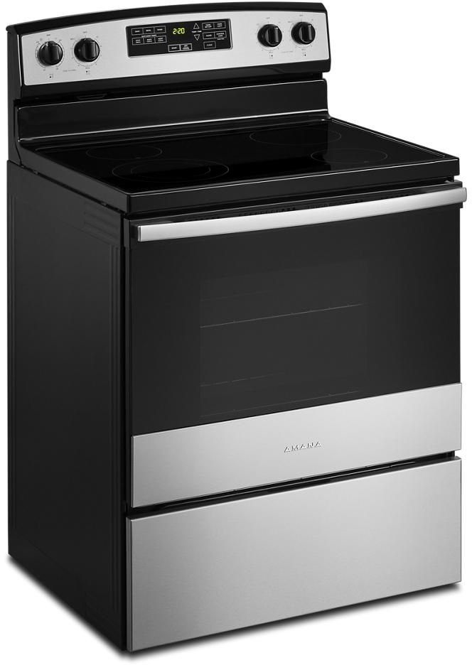 Amana® 30" Black Freestanding Electric Range | Classic Maytag