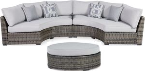 Mill Street® 3-Piece Gray Outdoor Sectional and Ottoman