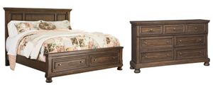 Signature Design by Ashley® Flynnter 2-Piece Medium Brown California King Panel Bed Set