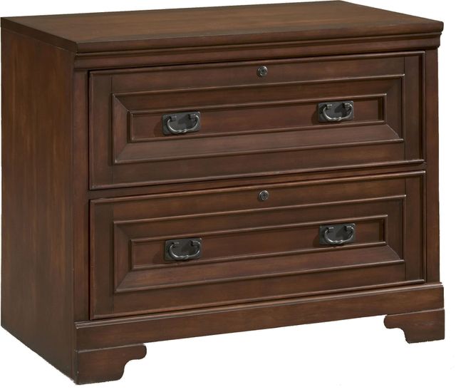 Aspenhome® Richmond Brown Burgundy Lateral File Cabinet