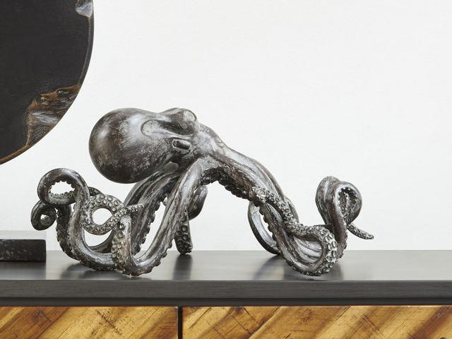 Moe's Home Collection Gray Octopus Statue 1