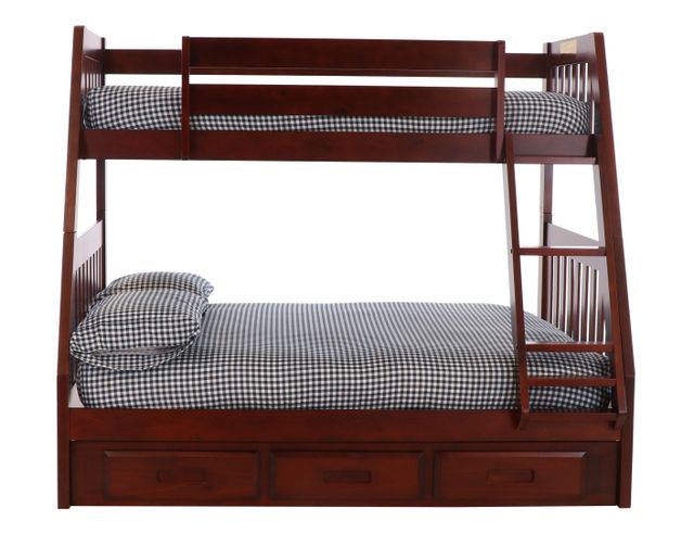Donco Trading Company Mission Twin Over Full  Bunk Bed With Drawer-1