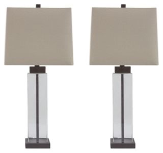 Signature Design by Ashley® Alvaro Set of 2 Clear/Bronze Table Lamps
