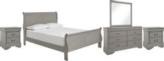 Signature Design by Ashley® Kordasky 5-Piece Dove Gray Full Sleigh Bed Set