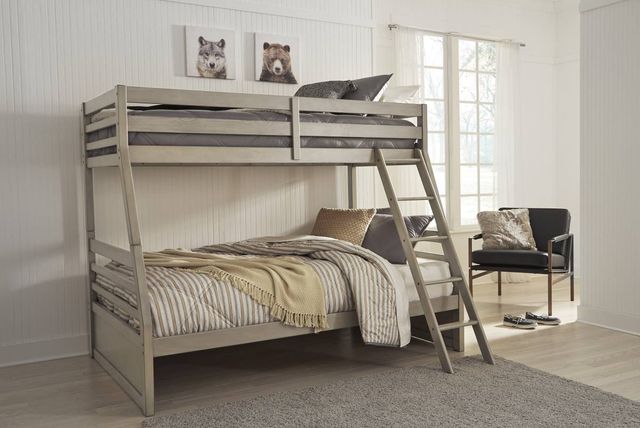 Signature Design by Ashley® Lettner Light Gray Twin/Full Bunk Bed w/Ladder-2