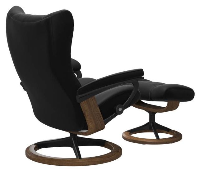 Stressless® by Ekornes® Wing Small Signature Base Chair and Ottoman 3