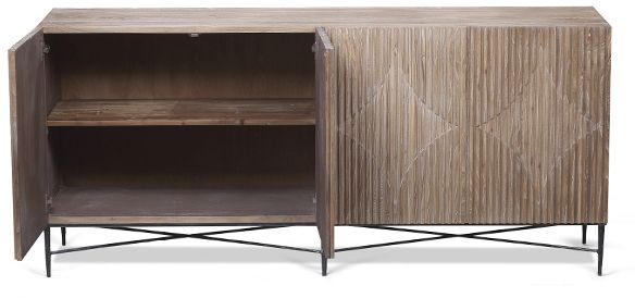 Dovetail Furniture Zell Sand Blasted Mud Grey Sideboard-2