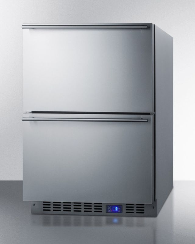 Summit® Classic 3.5 Cu. Ft. Stainless Steel/Panel-Ready Drawer Freezer 2