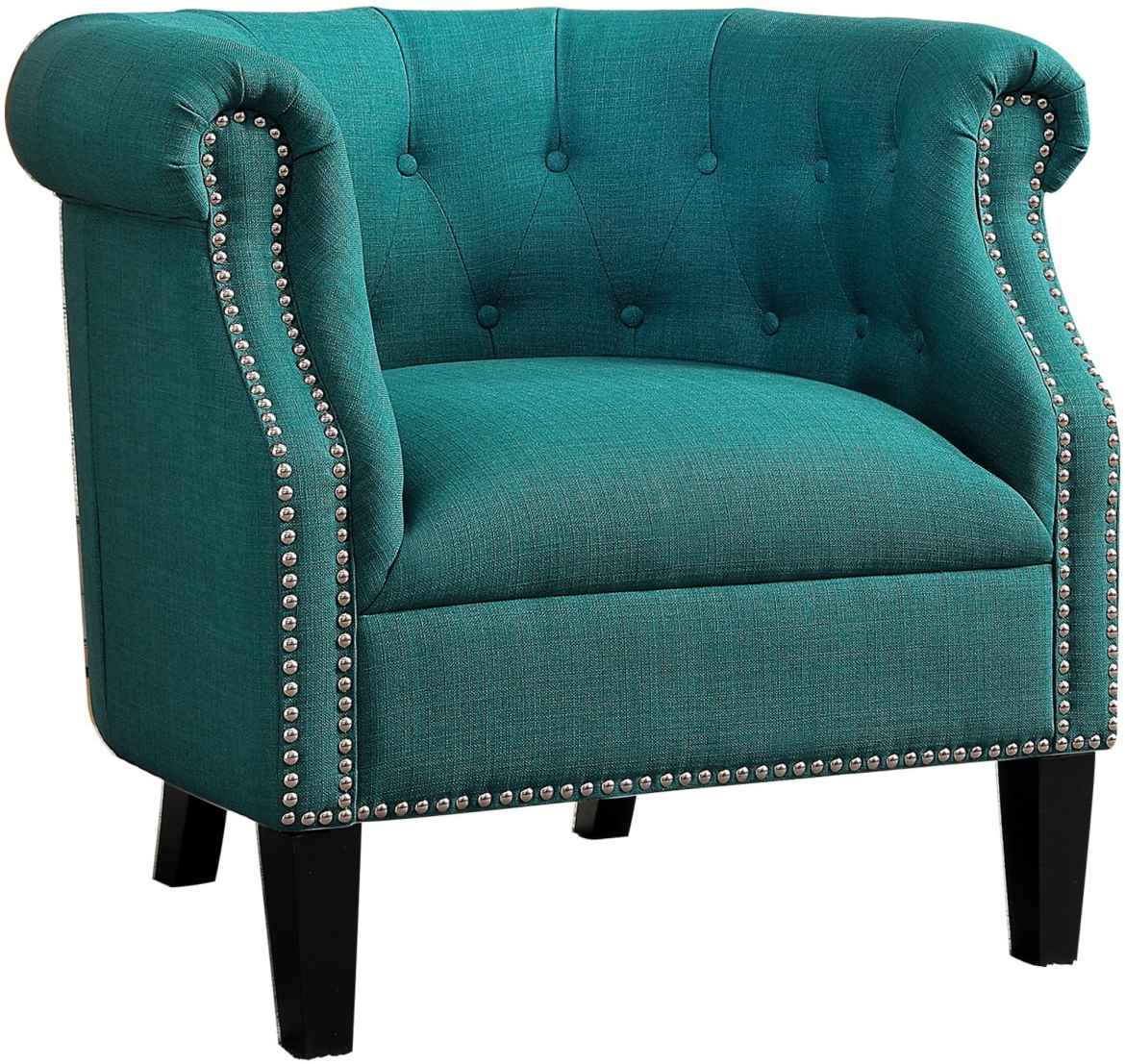 teal tufted accent chair