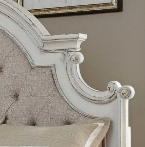 Liberty Magnolia Manor 4-Piece Antique White Queen Upholstered Bedroom Set 4