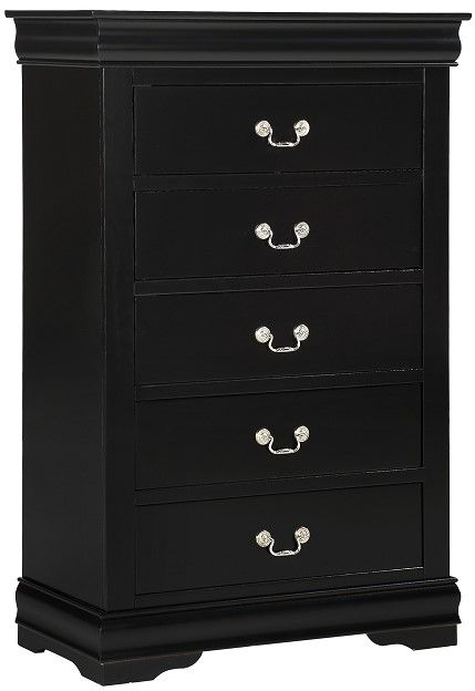 Crown Mark Louis Philip Black Chest | Furniture Time