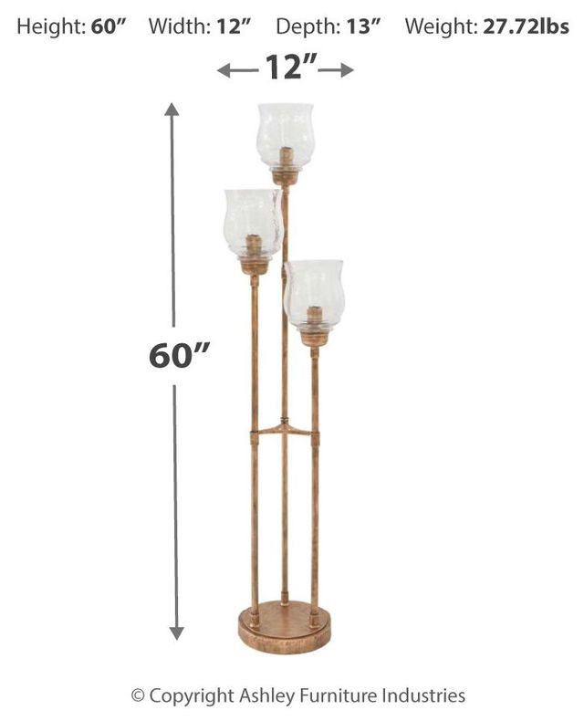 Signature Design by Ashley® Emmie Antique Gold Finish Floor Lamp 1