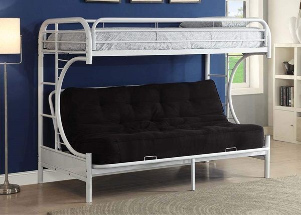 ACME Furniture Eclipse Collection White Twin XL/Queen Futon Bunk Bed 1