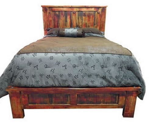 Million Dollar Rustic Queen Red Rubbed Bed