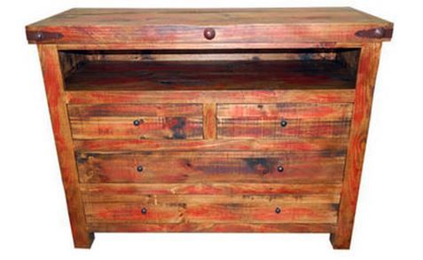 Million Dollar Rustic Red Rubbed TV Chest