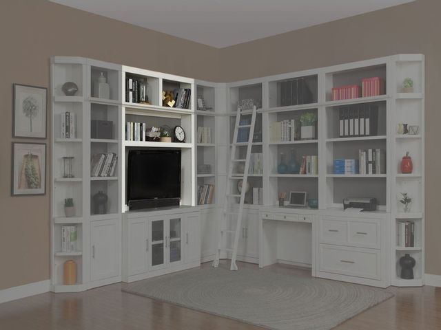 Parker House® Catalina 56"  Cottage White Bookcase TV Hutch 1