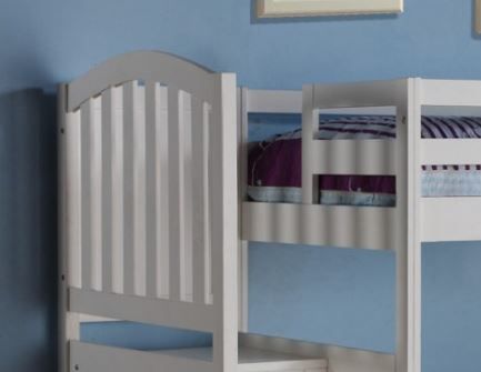 Donco Trading Company Youth White Twin/Full Arch Mission Stairway Bunk Bed-1