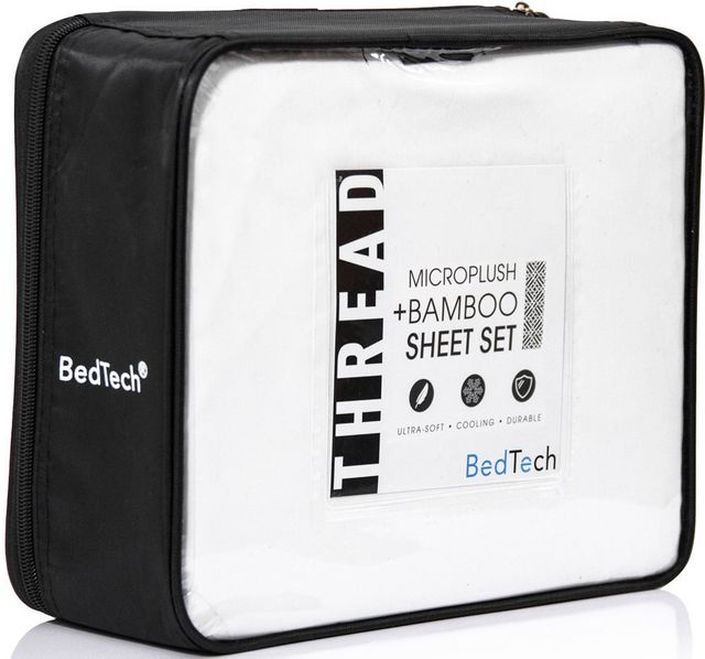 BedTech Thread™ White Full Microplush Poly Bamboo Blend Sheet Set