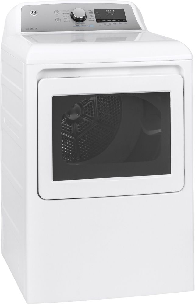 GE® 7.4 Cu. Ft. White Front Load Electric Dryer 1